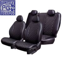 Чехлы Премиум Экокожа Байрон Ромб на KIA Seltos c 2020+ Чехлы Премиум Экокожа Байрон Ромб на KIA Seltos c 2020+