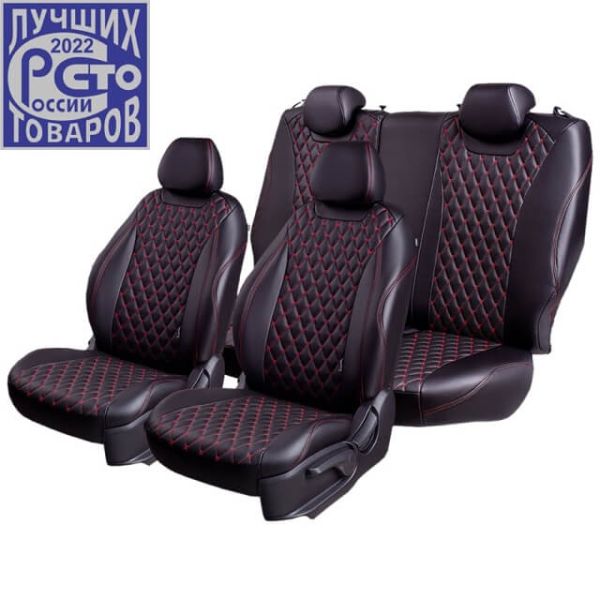 Чехлы Премиум Экокожа Байрон Ромб на KIA Seltos c 2020+ Чехлы Премиум Экокожа Байрон Ромб на KIA Seltos c 2020+